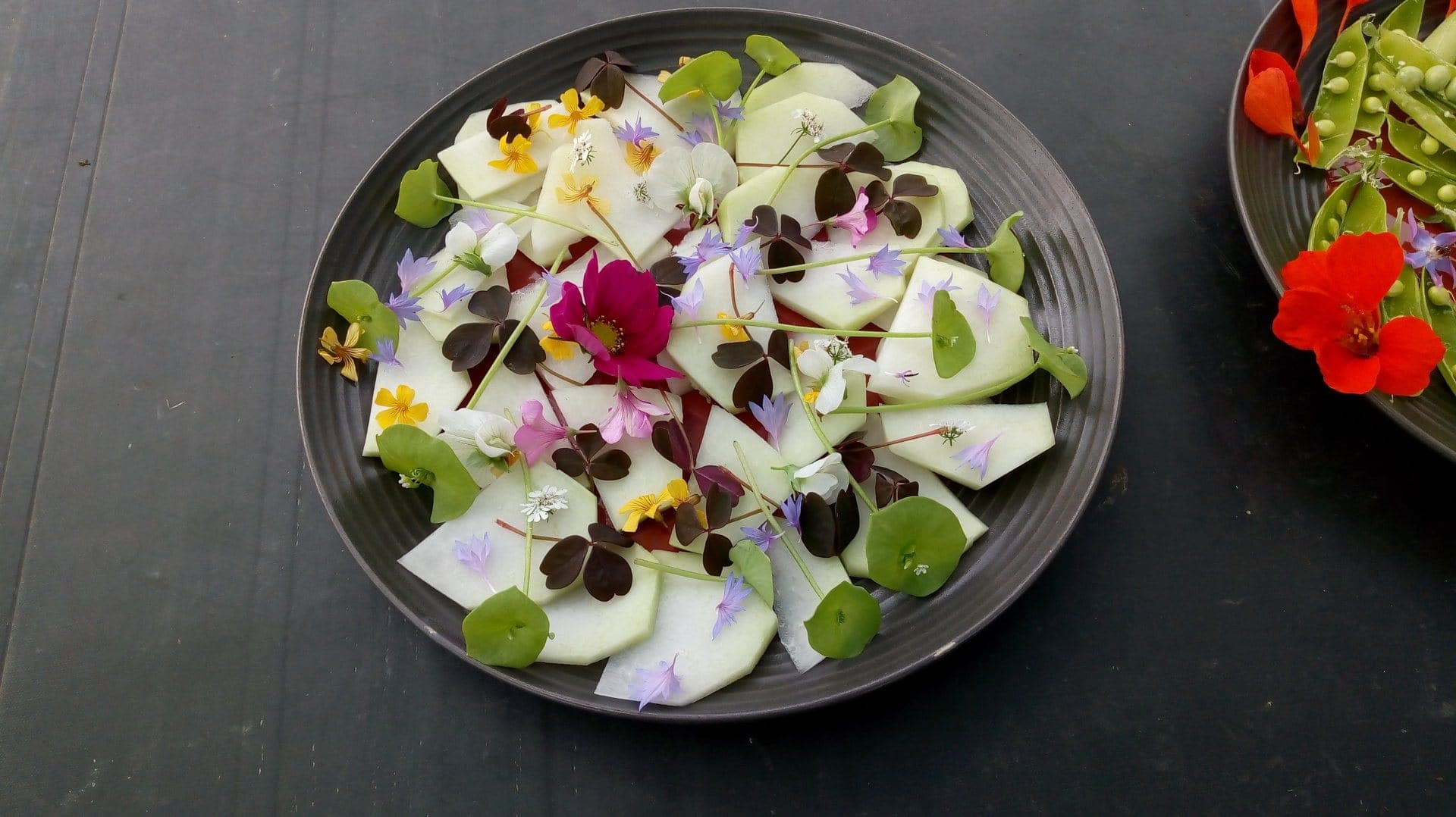 Préparation alimentaire colorée à base de légumes frais