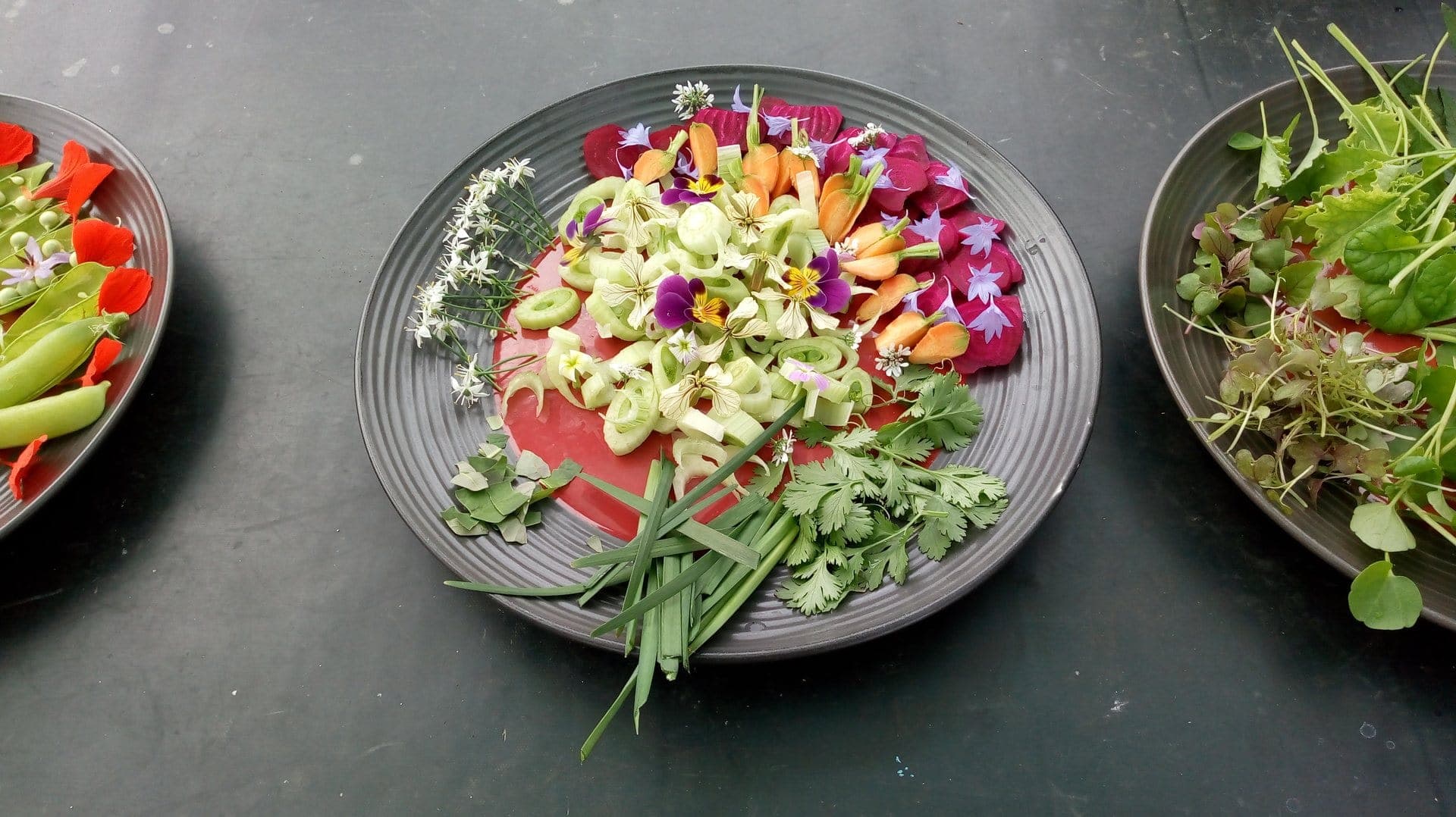 Assiette de cuisine végétale de saison